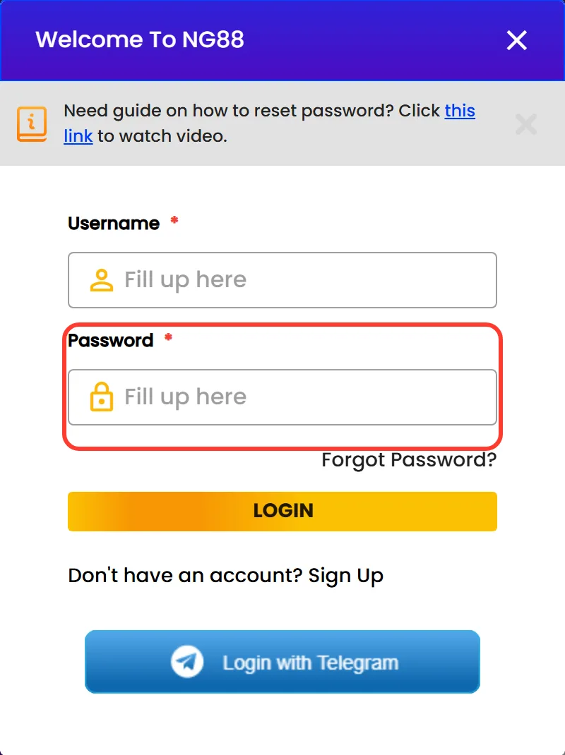 Password field highlighted in the Nagad88 login window